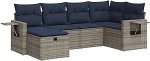 Garten-Sofagarnitur mit Stauraum & Fu&szlig;hocker - PE-Rattan, 55x53x34 cm, f&uuml;r Terrasse und Innenhof Model3325487