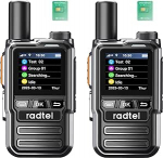 Radtel P8 PoC raadio (Push to Talk mobiilside kaudu), pihuarvutid piiramatu ulatusega kogu riigis, kahesuunalised raadioside, GXIN amat&ouml;&ouml;rraadio (2 pakki koos 2 SIM-kaardiga)