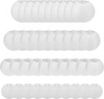 Starva ST Pack of 40 White Paper Lanterns - White Paper Lanterns for Weddings, Birthdays, Parties and Events - Various Sizes (4.7", 8")