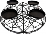 Advent Wreath 30 cm Round Candle Holder Iron Black Metal Christmas