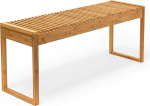 Relaxdays Bamboo Bench H x W x D 47 x 120 x 33 cm, Stable and Spacious Garden Bench, Hallway Bench, Space for 3-4 People, Made of Bamboo, for Terrace, Balcony, Indoors, Natural