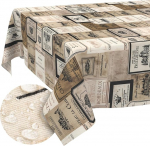 Tablecloth Fabric Washable Tablecloth Table Cloth Easy Care Lotus Effect Dirt and Water-Repellent for Indoor Outdoor Table Cloth 100 x 140 cm Cut Edge Wine