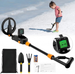 Children's Metal Detector, Lightweight Metal Detector with Waterproof Search Coil, Adjustable Highly Sensitive Junior Metal Detector with LCD and Sound for Beginners to Treasure Hunting Gold Diggers