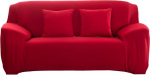 Plain Full Cover Sofa Cover Fabric Waterproof Elastic Dustproof Protective Cover Cushion Protector (Light Red) (145-185 cm)