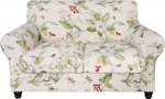 SearchI Stretch Sofa Cover Printed Floral 3 Pieces Two Seater Slipcover with 2 Separate Pillow Cases,Washable Furniture Protector for Living Room (Loveseat, Spring Pattern)