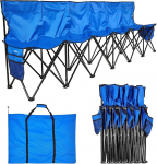 VEVOR Kaasaskantav meeskonnapink telkimispink (4 inimest) koos k&uuml;ljetaskute ja kandekotiga, kokkupandav pink seljatoega, k&uuml;lgpink jalgpallile, pesapallile, &otilde;ues, sinine