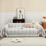 HANDONTIME halli diivanil istme katted geomeetriline diivan katab koertele lastele Tassel Chic diivan kate padjakate pestav &scaron;enill diivan Slipcover L kuju paks pehme Lint tasuta 180.3