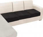 NAISI Couchkissenbez&uuml;ge aus Samt, Stretch-Sofasitzbez&uuml;ge oder R&uuml;ckenlehnenbez&uuml;ge, pehme, individuaalsed diivanbez&uuml;ge f&uuml;r Sektionalsofa (3 St&uuml;ck f&uuml;r 3-Sitzerkissen, schwarz), 3 St&uuml;ck