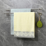 Vista Towel Rail No Drilling with Two 60 cm Towel Rail Self-Adhesive Towel Rail for Wall Mounting SUS304 Stainless Steel Brushed Silver for Bathroom, Bedroom, Kitchen