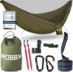 ROBBX&reg; Outdoor Hammock koos s&auml;&auml;sev&otilde;rguga 2 inimesele - 300 kg kandev&otilde;ime Double Hammock with Attachment - Hammocks Camping