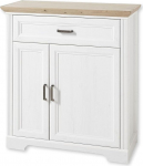 Stella Trading Jasmin jalatsikapp heledast m&auml;nnist, k&auml;sit&ouml;&ouml;nduslik tamme v&auml;limus, maamaja stiilis jalatsiriiul, kus on palju hoiuruumi teie kingadele, 93 x 102 x 41 cm (B x K x S)