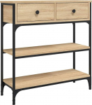 vidaXL konsoollaud, k&uuml;ljelaud, millel on palju hoiuruumi, elutoa laud reguleeritavate jalgadega, hoiulaud, koridorilaud, Sonoma tammepuust materjalist