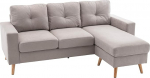 HOMCOM nurgadiivan L-kujuline diivan 3 padjaga, nurgadiivan n&ouml;&ouml;pk&ouml;itega, linase v&auml;limusega, vahetatav lamamistoa diivan elamusmaastik elutuppa, magamistuppa, 193 x 136 x 85 cm, helehall