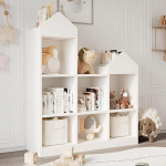 Garvee M&auml;nguasjade hoidmise organiseerija 7-kuubikuga laste raamaturiiul v&auml;ikelapse m&auml;ngukabineti riiul poistele t&uuml;drukutele puidust m&auml;nguasjade hoidmise riiul m&auml;ngutuppa valge 91 x 30 x 107 cm