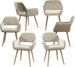 MEUBLE Hubane s&ouml;&ouml;gitooli komplekt 6 k&ouml;&ouml;gitoolist Polsterdatud toolid k&auml;etoedega Kangast elutoa tool metallist jalad