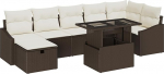 Model3359845 8-osaline aia diivan komplekt koos padjaga Brown Poly Rattan Garden Lounge