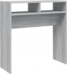 Konsolentisch mit 2 offene Ablagen, Schmal Flurtisch Eingangstisch Sofatisch f&uuml;r Wohnzimmer Foyer Eingang, Grau Sonoma 78x30x80 cm Holzwerkstoff