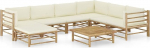 Festnight Garden Lounge Furniture, Patio Garden Furniture Set, Bambus Garden Lounge Diivan, Outdoor Couch Set, Garden Diivan Set, Patio Furniture, 8-osaline