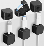 Magnetilised kaabliklambrid, kaablihoidjad, kaablihoidja lauale, kaablijuhtimine, kaabliorganiseerija seinale, kontorisse, autosse, lauale, &ouml;&ouml;kapile, must, 6 tk.