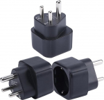 DentJet Europe to India/Sri Lanka Plug Adapter, EU Schuko Plug Fit to India/Sri Lanka Socket, Europe/Germany/French Type C/E/F Plug to Type D Travel Plug Converter (Pack of 3)