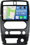 YUNTX [6GB + 128GB] Android 15 autoraadio Suzuki Jimny (2007-2015)-[Integreeritud CarPlay/Android Car/DSP/GPS]-9-tolline IPS 2.5D kaamera + MIC-DAB/roolijuhtimine/360 kaamera/peeglilink/Bluetooth