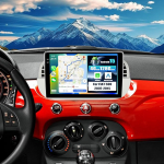 SIXWIN 4+128G Android 15 autoraadio koos CarPlay/Android Car/Mirror Linkiga Fiat 500 2007-2015.9-tollise HD puuteekraaniga toetab WiFi GPS Bluetooth FM/RDS USB EQ + tagurduskaamera