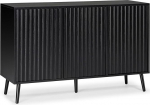 HOMN LIVING Lluvia Sideboard with 3 Doors, Black, 120 cm (Width) 40 cm (Depth) 76 cm (Height)