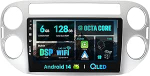 SXAUTO - 6G + 128G - Android 12 IPS autoraadio VW Tiguan 1 NF (2006-2017) - Sisseehitatud Carplay/Android auto - LED kaamera + MIC - DAB roolijuhtimispult kiire paat 360-CAM WiFi - 2 DIN 9-tolline -