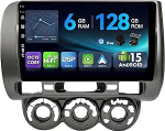 [6G + 128G, Octa-Core] - MSD Autoradio Honda Fit (2004-2007) / Honda Jazz (2001-2006) | Android 15 GPS navigatsiooniradio | CarPlay Android auto roolijuhtimine DSP DAB | Tagurduskaamera MIC
