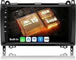 SIXWIN 4+64G Android 15 autoraadio Mercedes Benz A/B klassile W169 W245 B160 B170 B180 B200 W639 Vito Viano W906 koos CarPlay/Android autoga, 9-tolline puuteekraan koos WiFi GPS Bluetooth 5.0 FM/RDS 32EQiga