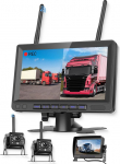 Digitaalne traadita tagurduskaamera komplekt, 7-tolline TFT LCD monitor, 2 x traadita tagurduskaamera - IP69 veekindel super &ouml;ine n&auml;gemine, traadita parkimisabi autole/haagisele/veoautole/autole/haagissuvilale 12V-24V