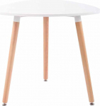 CLP Abenra Kitchen Table, Dining Table with MDF Table Top, Bistro Table with Beech Wood Frame, Colour: White, Size: 80 cm