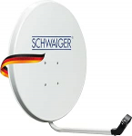SCHWAIGER 128 Satelliitantenni s&uuml;steem Offset antenn LNB tugivarre Mast Mount Satelliitantenni satelliits&uuml;steem terasest 55 x 62 cm helehall