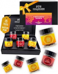 Hallingers Genuss Manufaktur tee kinkekomplekt - 5 sorti premium lahtist teed klaasis elegantses kinkekarbis, vegan tee komplekt "puuviljakorvi" maitsekomplekt, kingiidee naistele ja meestele, ka j&otilde;uludeks