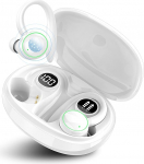 PEFUPEW Bluetooth spordik&otilde;rvaklapid, traadita Bluetooth 5.3 koos 4 mikrofoniga, k&otilde;rvaklapid ENC m&uuml;rasummutus, HiFi stereok&otilde;rvaklapid LED-ekraaniga, 48 tundi m&auml;nguaega, IP7 veekindel, valge