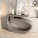 Moderner Eingangstisch &ndash; Konsolen-Sofatisch mit gro&szlig;em Ablagefach, stilvoller Flur-Foyertisch f&uuml;r das Wohnzimmer, graues Finish &ndash; 80 cm