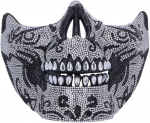 Nemesis Now Jeweled Skull Masquerade Mask - Elaborate Skeleton Design with Rhinestone Gifts & Cosplay for Masquerade Balls Gothic Events - Silver