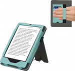 kwmobile H&uuml;lle kompatibel mit Amazon Kindle Paperwhite 11. Generation 2021 H&uuml;lle - Flip Case mit Handschlaufe - Kunstleder Cover - Mintgr&uuml;n Dunkelgrau