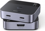 UGREEN 2 in 1 Out Switch 2 USB-C In 1 HDMI Out 4K @ 60Hz 2 PC 1 Monitor Switcher, Plug & Play, HD Audio Sync, ESD Protection for Steam Deck/Laptop/Projektor jne.