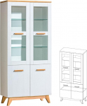 Furniture24 Sven Sv3 Cabinet Living Room Cabinet 4 Door Scandinavian Style Pine White