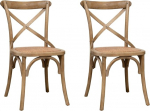 Biscottini 2 Dining Room Chairs Wooden Country House Style Furniture 84 x 42 x 46 cm - Kitchen Chairs Wood - Rattan Chairs Dining Room Furniture Vintage - Bistrot Rattan Chair - Retro Kitchen