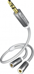 Inakustik Premium MP3 k&otilde;rvaklapid Stereo Audio 3,5 mm Jack Y adapter 2 x 3,5 mm Jack Female 3,5 mm Jack pistikule