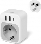 TESSAN Travel Adaptor Hiina adapter Austraalia 1 USB C ja 2 USB A, reisipistik Uus-Meremaa, pistikupesa Austraalia adapteri pistikupesa, 2500 W toiteadapter Uus-Meremaa, Argentiina