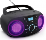Mooov kaasaskantav CD m&auml;ngija, CD audio lugeja CD-R/CD-RW/CD-MP3, FM raadio, USB port, LED valgusefektid, ergonoomiline k&auml;epide, toiteallikas v&otilde;i akutoitega, must 477415