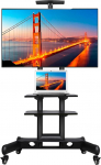 Yaheetech TV Stand Rollable, TV Stand koos riiulitega, TV Stand reguleeritava k&otilde;rgusega, TV Cart 30-60 tolli telerile, Max VESA 600 x 400 mm, lamedale ja kumerale telerile kuni max. 50 kg