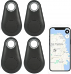 4 x Smart Tracker Key Finder Locator Bluetooth Wireless Anti-Lost Alarm Sensor seade kaugjuhtimine lastele telefoni v&otilde;tmete leidmiseks Rahakotid Pagasi eseme leidmiseks, must