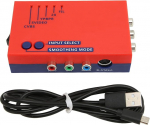 AV HDMI adapter RetroScaler2x konverterile, 480P retro m&auml;ngude telerisse adapter Vic20, Atari2600, Msx, N64, SFC, SuperFamicom, PIAYSATION2, MD1, MD2, Dreamcast, C64 (punane)