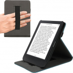 kwmobile kaitsekott, mis &uuml;hildub Kobo Clara BW/Clara Colour/Tolino Shine (5) / Shine Colour - E-lugeri &uuml;mbris koos silmusega - bensiinimustvalge