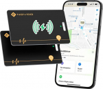 NOVOO laetav tracker Pack of 2 Air Tag Card Slim &uuml;hildub Apple Find My (ainult iOS), Bluetooth SmartTag Item Finder, IP68 veekindel, &otilde;huke rahakoti otsija reisikohvrile / rahakotile