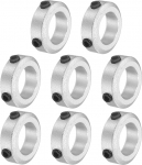 sourcing map 8-teiliges Schraubenhals-Set, 12 mm Bohrung, Schaftmanschetten aus Aluminiumlegierung, 20 mm Au&szlig;endurchmesser, 6 mm Breite, Achsmanschette f&uuml;r Linearstangenwellenf&uuml;hrung